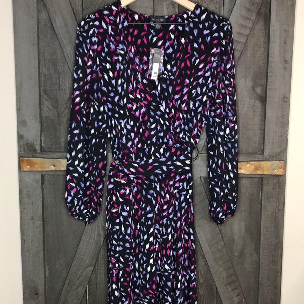 The Limited Petite Long Sleeve Tie-Waist Dress